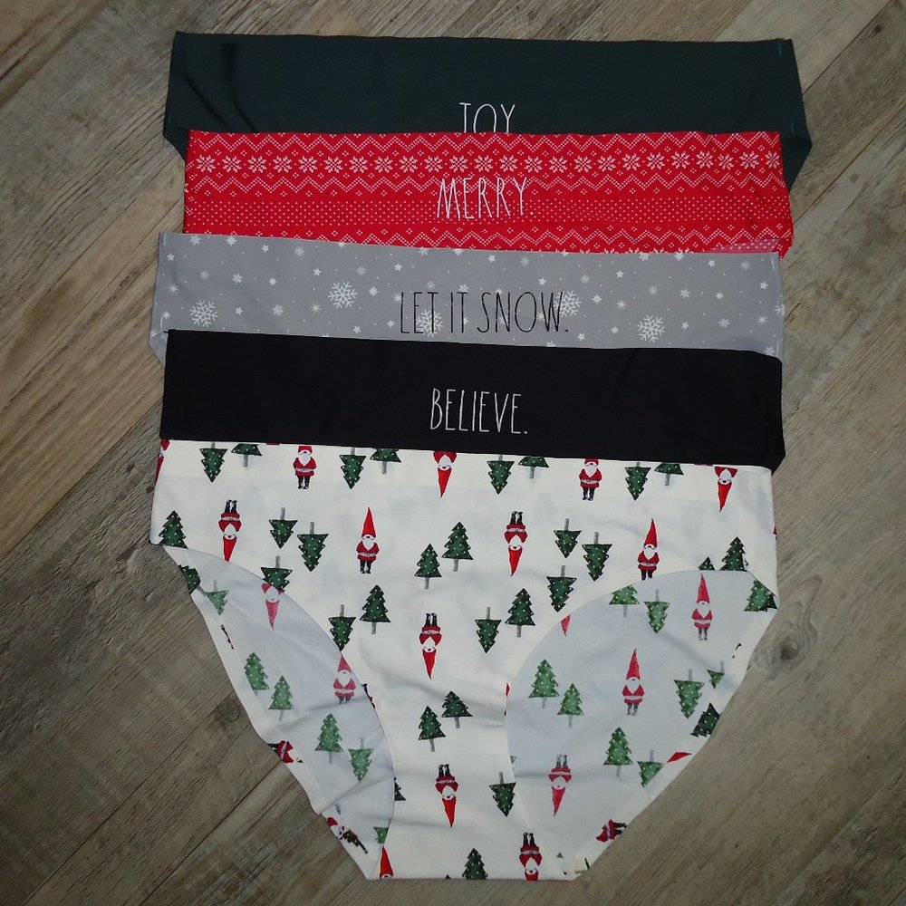 Rae Dunn* Women's‎ 5PK Jester RD Fair Isle Holiday Bikini Briefs~ Size Large